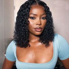 Medium Length Curly Wigs For Black Women, 22inch Curly Wig, Medium Length Curly Wig, Wet Hair Look Black Woman Wig, Curly Short Lace Front Wigs, Wet And Wavy Lace Front Wig Short, Curly Hair Styles For Prom Black Women Lace Front Wigs, Water Weave Hairstyles Short, Short Curly Wig Black Women