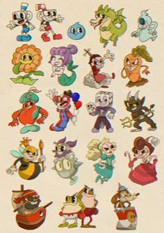 cartoon character stickers from the early 20th century