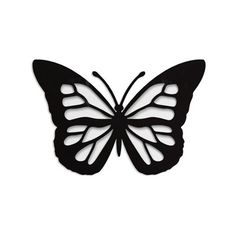 a black and white butterfly cut out on a white background with the shape of a butterfly