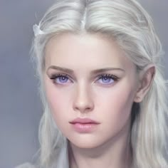 a woman with blonde hair and blue eyes