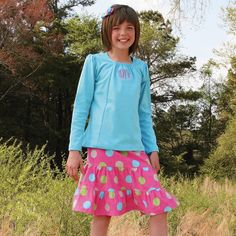 "The Grace skirt is perfect for twirling! With two ruffle tier options included - one wide tier or two narrow tiers, this all around elastic waist gem will be her go to skirt! 1\" elastic at waist for a comfy fit and 1\" hemmed bottom.   Perfect in knit or woven fabrics. Girl's sizes 3-16 are included in this pattern. Recommended Fabrics:  We recommend using a mid to lightweight woven fabric or knit. Perfect for corduroy, lt. weight denim, chambray, cotton broadcloth, regular and stretch twill, gingham/check, plaid or mid weight knits. Please note that extra fabric is required to match plaids or for one way designs or nap. Prewash and dry fabrics before cutting.   This is a downloadable PDF file.  The file includes the PATTERN  file in all sizes (set up to print on 8.5 x 11 paper, and tile Team Sweatshirts, Knit Stockings, Stocking Cap, Woven Fabrics, Extra Fabric, Gingham Check, The Grace, Skirt Pattern, Pdf Sewing Patterns