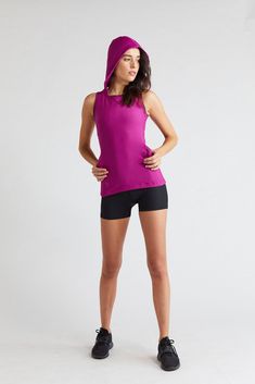 Sleeveless Backless Hoodie Tank Top - Berry - SportPort Active Compressive Sweat-resistant Racerback Activewear, Sleeveless Micro-elastic Athleisure Activewear, Sleeveless Activewear With Adjustable Straps And 4-way Stretch, Technical Sleeveless Activewear With 4-way Stretch, Sleeveless 4-way Stretch Sportswear Activewear, Cargo Leggings, Stylish Activewear, Tank Top Hoodie, New Launch