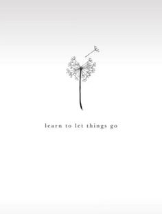 a dandelion with the words learn to let things go