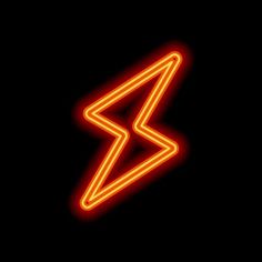 a neon sign in the shape of a lightning bolt