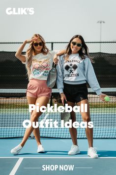 pickleball outfit ideas with pickleball sweatshirt and shorts Pickleball Court, Legging Outfits