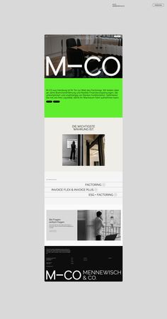 the website design for m - co is clean and modern