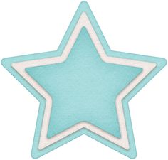 a blue and white star shaped object with a light green border on the bottom side