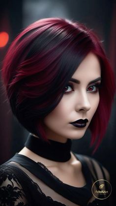 Undercut Medium Hair, Woman Undercut, Pretty Goth Girl, Beauty 2023, Crow Movie, Gothic Images, Gothic Hairstyles, Fairy Wallpaper, Goth Beauty