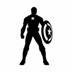 the captain america silhouette is shown in black and white