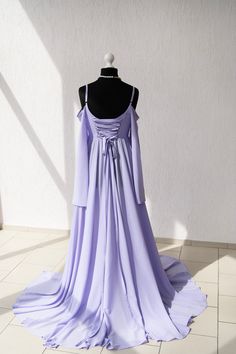 Purple Chiffon Dress For Banquets, Purple Chiffon Dress For Party, Purple Chiffon Prom Dress, Formal Purple Chiffon Maxi Dress, Purple Fitted Chiffon Prom Dress, Purple Chiffon Maxi Dress For Prom, Fitted Purple Chiffon Prom Dress, Purple Chiffon Long Sleeve Maxi Dress, Long Sleeve Purple Chiffon Maxi Dress