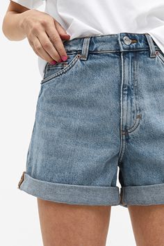 High Waist Denim Shorts, High Waist Denim, Mom Shorts, High Waisted Shorts Denim, High Waisted Denim, Shirts & Tops, Jeans Shorts, Fashion Online Shop