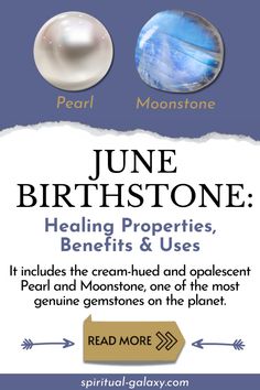 an advertisement with two planets and the caption for june birth stone, which is being used