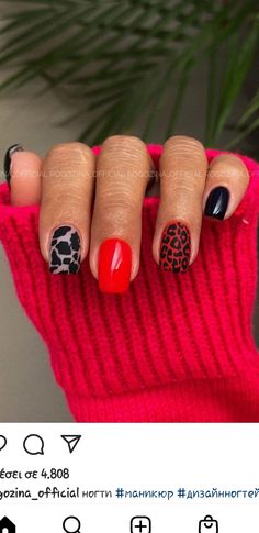 Black Western Nail Designs, Darts Nails, Alabama Nail Designs, Red Nails With Animal Print, Red And Pink Checkered Nails, Winter Leopard Nails, Short Party Nails, Long Gel X Nail Ideas, Halloween Nail Designs Short Square