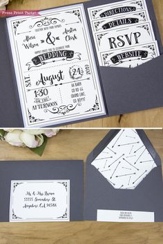 the wedding stationery is laid out and ready to be used