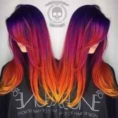 Hair Color Red Ombre, Best Ombre Hair, Brown Ombre Hair, Nails Yellow, Orange Ombre