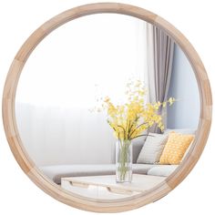 PRICES MAY VARY. Natural Solid Wood: This wood round mirror measures 30"x30" with a 2" frame, 1.6" mirror depth and features a solid wood frame with a natural wood texture, suitable for any entryway, living room, bedroom, restroom, entryway, or office Rustic Style: The circle mirror is made of solid wood and will be the highlight of your christmas decor. The retro shape and the deep inset of the glass surrounded by the frame emit a soft light and reflect true HD images Exquisite Craftsmanship: T Bathroom Large Vanity, Wood Mirror Wall, Large Vanity Mirror, Mirror Farmhouse, Farmhouse Mirror, Bathroom Large, Mirror For Living Room, Farmhouse Mirrors, Natural Wood Texture