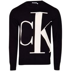 Ck Logo, Calvin Klein Men, Sweater Black, A To Z, Collar And Cuff, Men's Sweater, Black Long Sleeve, Long Sleeve Pullover, Black Sweaters