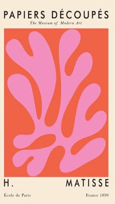 an orange and pink book cover with the words papers decoupes in black on it