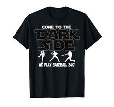 a black t shirt that says, come to the dark side we play badminton 207