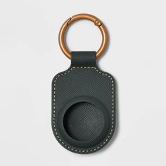 a keychain with a metal ring hanging from it