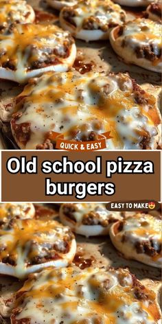 old school pizza burgers are ready to be eaten for the first time and they're delicious