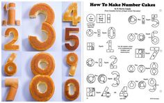 an image of how to make number cakes with numbers in the form of donuts