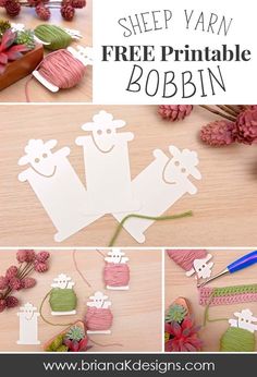 step by step instructions on how to make sheep yarn free printable bobbins