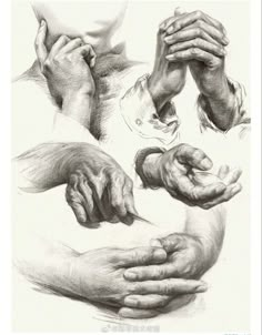 several hands holding each other in different positions