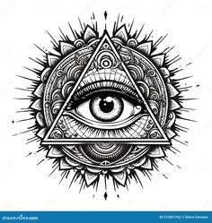 an all seeing eye in the center of a triangle