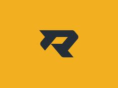 the letter r is made up of two black letters, one with an arrow on it