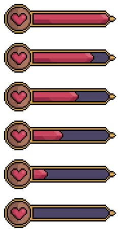 four pencils with hearts on them