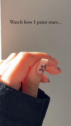 Star Nail Art Step By Step, How To Draw Starts On Nails, How To Do Stars On Nails Videos, Sorry Nails, Stars Nail Art Tutorial, How To Do Nail Art On Short Nails