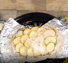 the food is prepared and ready to be cooked in the oven on the stove top