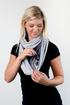 Style, warmth and hidden compartments. SIGNATURE | Sporty Grey Clutch Wrap Purse Scarf, Tech Gifts, Sewing Project, Holiday Gift Guide, Female Travel, Sophisticated Style, Movie Night, Infinity Scarf, Purses Crossbody