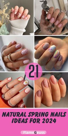 Spring Natural Nails, Nail Ideas For Natural Nails, Ideas For Natural Nails, Natural Nails Ideas, Natural Nail Ideas, Spring Nails Ideas, Natural Nails Manicure, Soft Pink Nails, Mint Green Nails