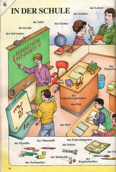 an image of children doing different things in the classroom with words and pictures on it