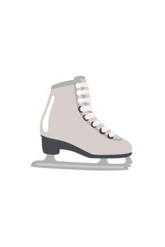 a pair of ice skates sitting on top of a flat surface with white laces