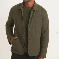 Nwt Marine Layer Erik Insulated Chore Coat Men's Sz Xxl 2xl - Dark Olive Green Water Repellent, Snap Button Closure, Pockets. Shell: 100% Polyester; Lining: Nylon/Spandex. Msrp: $168 Condition: New With Tags **Bundle With Another Item For An Automatic 25% Off!** Chore Coat Men, Chore Coat, Green Water, Dark Olive Green, Stripe Sweater, Snap Button, Repellent, Water Repellent