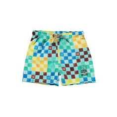 Molo Boys Niko is a pair of sporty swim shorts with a checkered print. It has an elastic waist with ties to ensure a comfortable fit. Molo's swimwear has 50+ UV protection. Playful Short Swimwear For Pool, Playful Swimwear With Elastic Waistband For Pool, Playful Green Shorts For Poolside, Playful Green Poolside Shorts, Playful Multicolor Shorts For Pool, Playful Shorts For Swimming, Sporty Tie-side Swimming Shorts, Green Swim Trunks With Drawstring For Poolside, Green Drawstring Shorts For Poolside