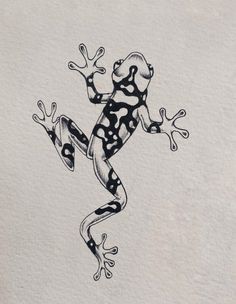 a black and white drawing of a gecko