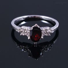 Wedding Ring Luxury, Crystal Engagement Rings, Zircon Gemstone, Oval Cut Ring, Victorian Ring, Platinum Rose Gold, Garnet Red