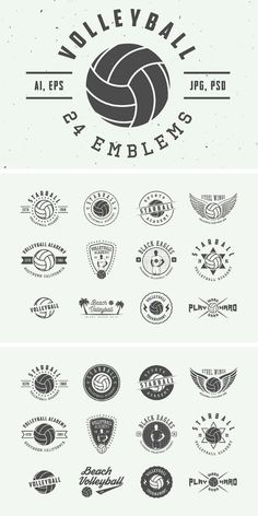 volleyball logos, emblems and badges