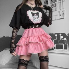 Kuromi Outfit, Sanrio Outfits, Pastel Goth Outfits, E Girl Outfits, Goth Outfit, Pastel Goth Fashion, Swaggy Outfits, Goth Outfits, Alternative Outfits