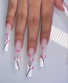 Long Square Acrylic Nails Designs, Ballerina Anime, Square Acrylic Nails Designs, Ballerina Nails Designs, Acrylic Nails Designs, Diy Acrylic Nails, Nails Aesthetic