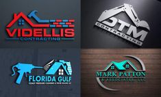 four different logos for construction company