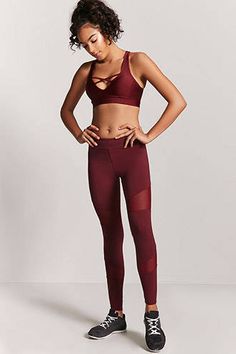 Active Mesh Panel Leggings Activewear Aesthetic, Forever 21 Activewear, Mesh Panel Leggings, Standing Pose, Working Out Outfits, Gym Apparel, Bottom Workout, Basic Fashion, Sports Clothes