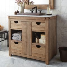 Native Trails 36" Freestanding Vanity Base in Chardonnay Luxury Bathroom Vanities, 36 Inch Bathroom Vanity, Oak Bathroom Vanity, Bathroom Storage Units, 36" Vanity, Oak Bathroom, Bathroom Vanity Base, Reclaimed Oak, Vanity Base