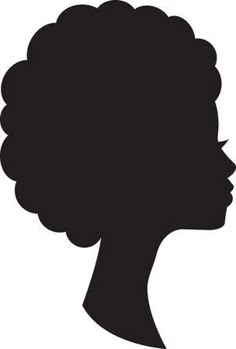 the silhouette of a woman's head with an afro hairdow on it