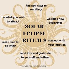 a poster with the words solar eclipse rituals