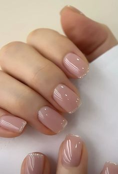 Nude Biab Nails, Nails Biab, Elegant Touch Nails, Natural Nails Manicure, French Manicure Nails, Simple Gel Nails, Dots Nails, Neutral Nails, Dipped Nails